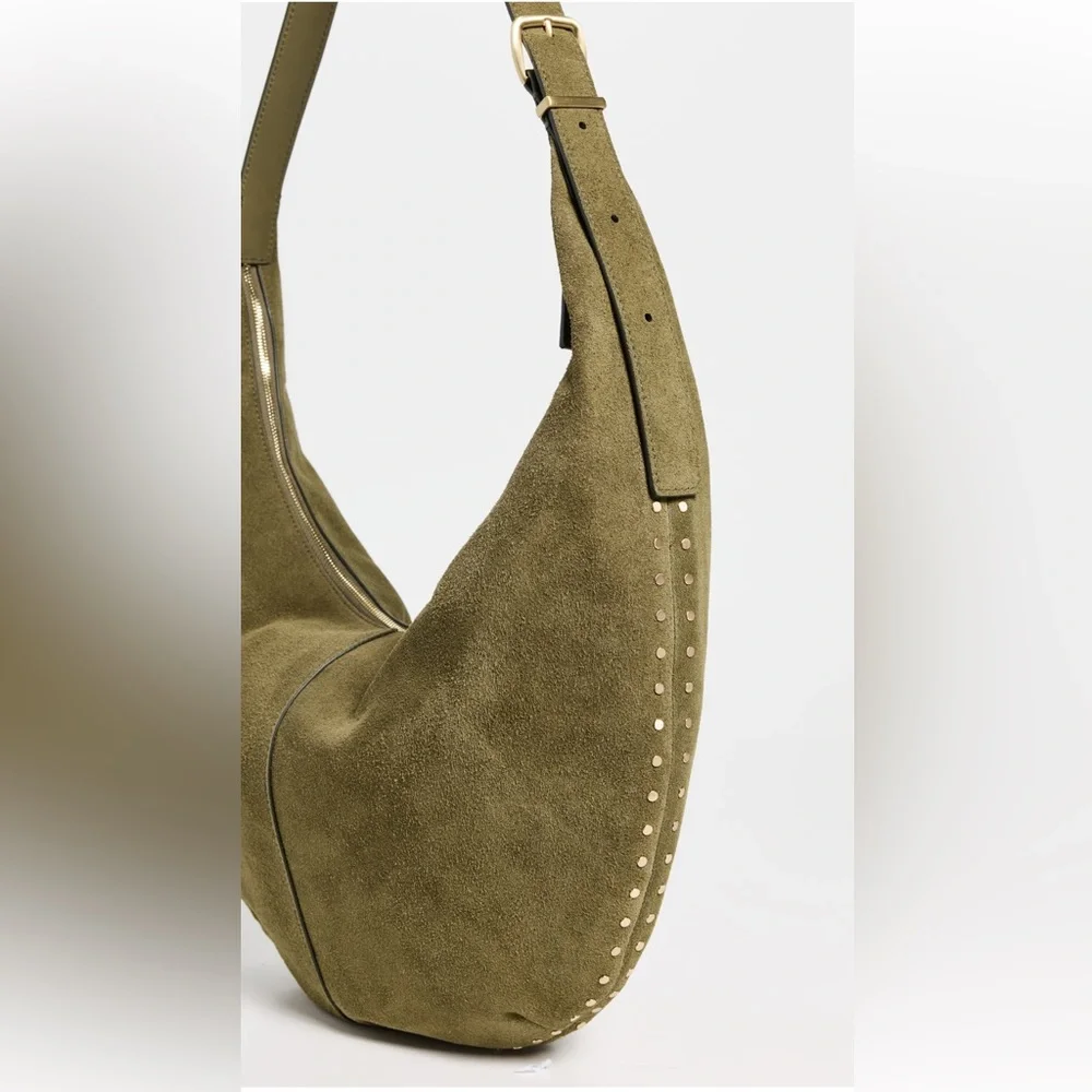 Madewell Suede Essentials Slouch Hobo Bag in Aged Olive - Picture 4 of 12
